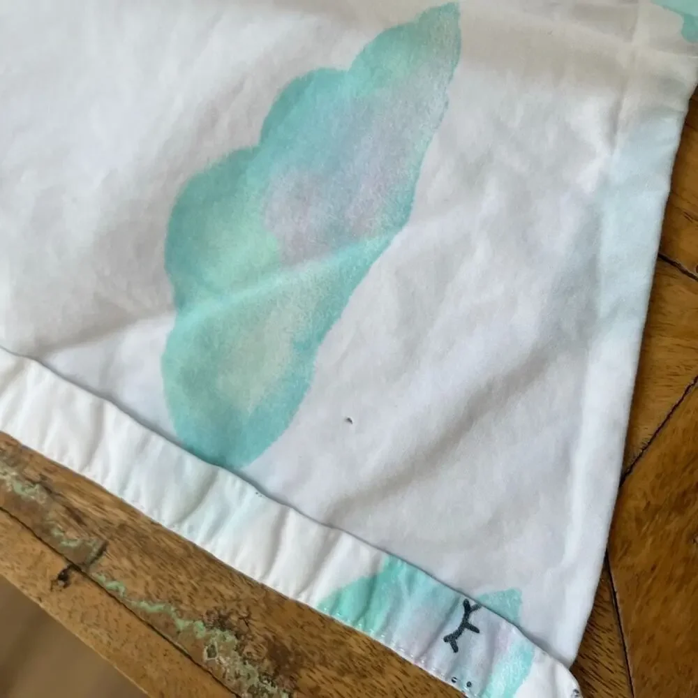 Crate & Kids Organic Cotton Twin Size Sheet Set Watercolor Cloud